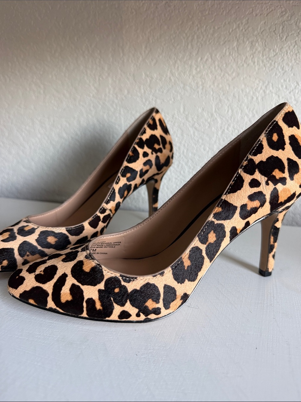 INC International Concepts Leopard Print Pointed Toe Pumps - Tan & Black